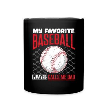 Mon joueur de baseball préféré m’appelle papa - Mug uni - noir - Devant