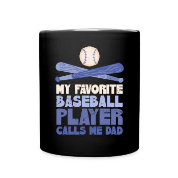 Mon joueur de baseball préféré m’appelle papa - Mug uni - noir - Devant