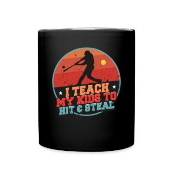 Lustiger Baseball-Papa-Spruch - Tasse einfarbig - Schwarz - Vorne