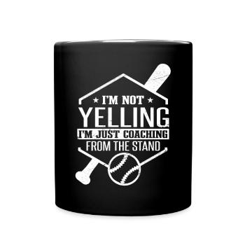 I'm Just Coaching From The Stand Baseball Dad - Full Colour Mug - black - Front