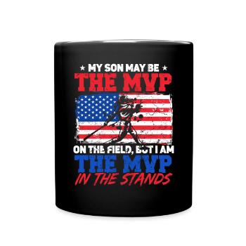 American Flag Baseball Dad - Tasse einfarbig - Schwarz - Vorne