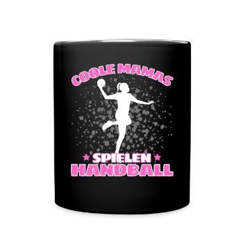 COOLE MAMAS SPIELEN HANDBALL Handballer - Tasse einfarbig - Schwarz - Vorne