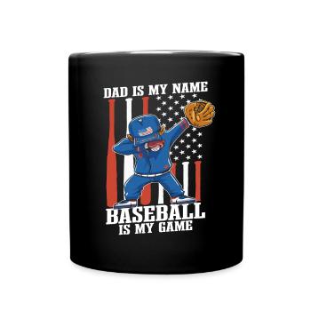 Papa est mon nom Le baseball est mon jeu - Mug uni - noir - Devant