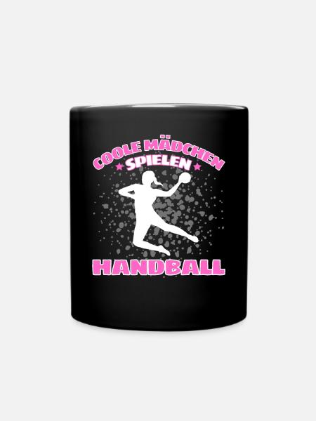 COOLE MÄDCHEN SPIELEN HANDBALL Handballer - Tasse einfarbig - Schwarz