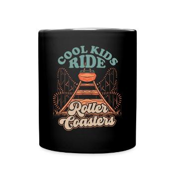 Theme Park Boy Amusement Park Cool Kids Ride Roll - Full Colour Mug - black - Front