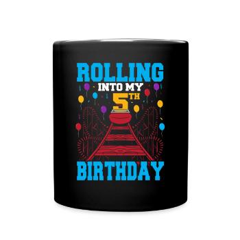 Un garçon de vacances de parc à thème roulant dans ma 5ème naissance - Mug uni - noir - Devant