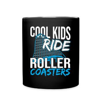 Theme Park Amusement Park Boy Cool Kids Ride Reel - Full Colour Mug - black - Front