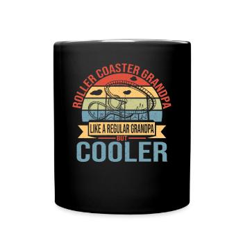 Roller Coaster Grandpa Grandfather Amusement Park - Tasse einfarbig - Schwarz - Vorne