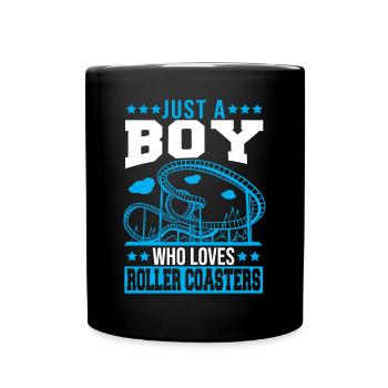 Vacances au parc à thème Just A Boy Who Loves Roller Co - Mug uni - noir - Devant