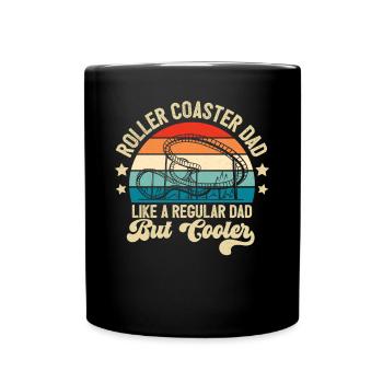 Theme Park Father Amusement Park Roller Coaster Da - Full Colour Mug - black - Front