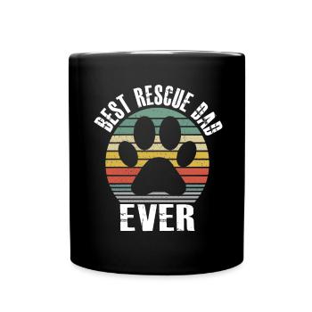 Best Rescue Dad Ever Vintage Retro Dog Cat Lover - Tasse einfarbig - Schwarz - Vorne