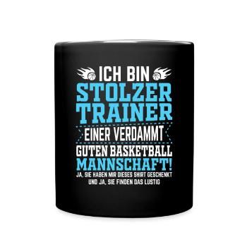 Ich bin stolzer Trainer einer verdammt guten Baske - Tasse einfarbig - Schwarz - Vorne