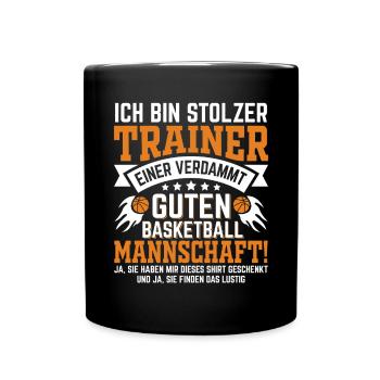 Ich bin stolzer Trainer einer verdammt guten Baske - Tasse einfarbig - Schwarz - Vorne