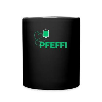 Pfeffi Liebe - Lustiges Pfefferminz - Tasse einfarbig - Schwarz - Vorne