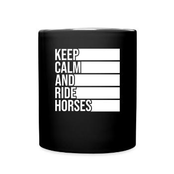 Drôle de garder son calme et de monter à cheval - Mug uni - noir - Devant