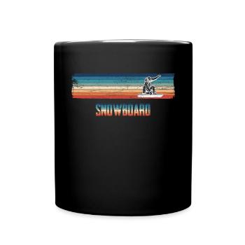 Amateurs de snowboard, rétro, vintage, - Mug uni - noir - Devant