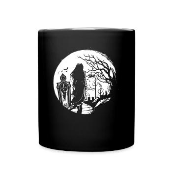 Goth goes over cemetery - Gothic Grufti - Full Colour Mug - black - Front