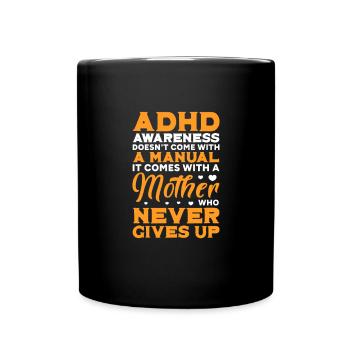 ADHS ADHD Aufmerksamkeit Defizit Geschenk - Tasse einfarbig - Schwarz - Vorne