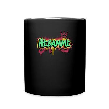Geburtshelferin Graffiti-Art Hebamme - Tasse einfarbig - Schwarz - Vorne