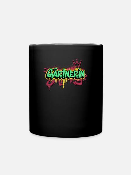 Landschaftsgärtner Graffiti-Art Gärtnerin - Tasse einfarbig - Schwarz