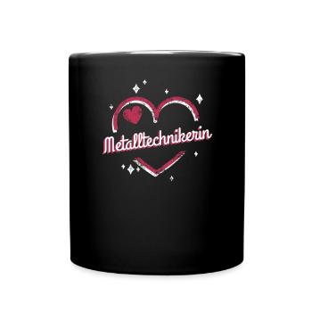 Schlosser Kollegin niedliches Herz - Tasse einfarbig - Schwarz - Vorne