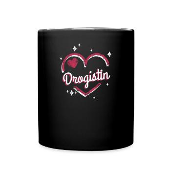Apotheker Kollegin niedliches Herz Drogistin - Tasse einfarbig - Schwarz - Vorne