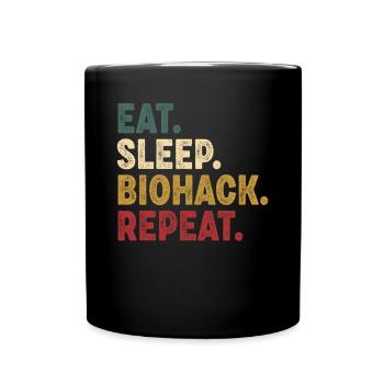 Eat Sleep Biohacking Repeat - Full Colour Mug - black - Front