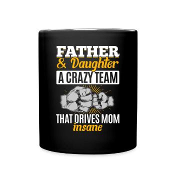Father & daughter a crazy team partner look - Full Colour Mug - black - Front
