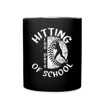 100 Tage Schule Baseballspieler Lehrer Schüler - Tasse einfarbig - Schwarz - Vorne