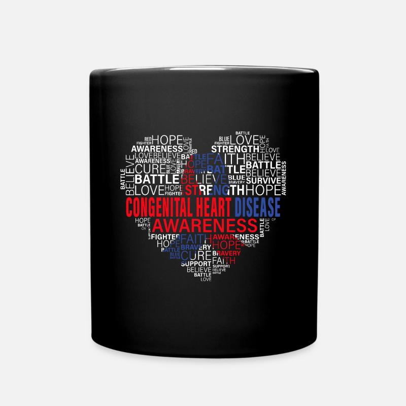 KHK Bewusstsein Herzkrankheiten Kampf Hoffnung Unterstützung - Tasse einfarbig - Schwarz