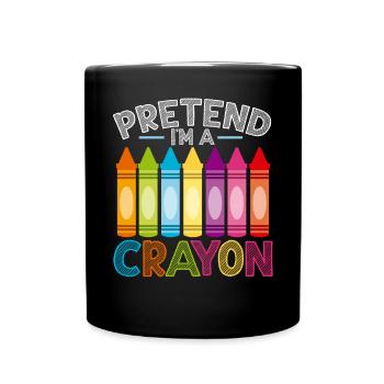 Tun Sie so, als wäre ich ein Buntstiftliebhaber Färbung Zeichnung Farbe - Tasse einfarbig - Schwarz - Vorne