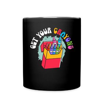 Get Your Crayon Coloring Artistic Drawing Color - Full Colour Mug - black - Front