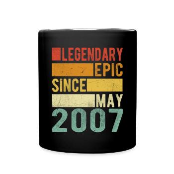 Anniversaire Mai 2007 Épopée légendaire - Mug uni - noir - Devant