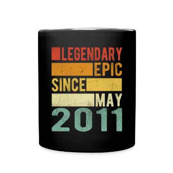 Anniversaire Mai 2011 Épopée légendaire - Mug uni - noir - Devant