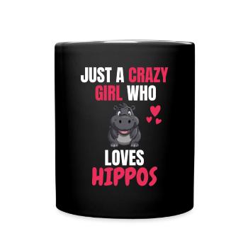 Crazy Girl Africa Animal Gift Hippo - Mug uni - noir - Devant