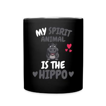 Mein spirituelles Tier Geschenk Lustiges Nilpferd - Tasse einfarbig - Schwarz - Vorne