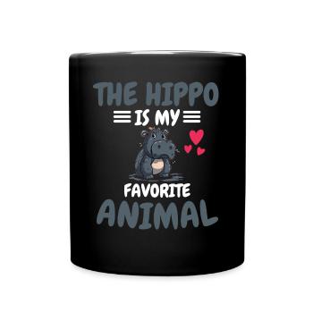 Animal préféré Afrique Zoo Animal Cadeau Hippopotame - Mug uni - noir - Devant
