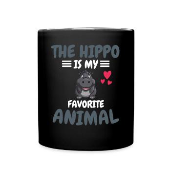 Lieblingstier Hippo Liebhaber Geschenk Nilpferd - Tasse einfarbig - Schwarz - Vorne