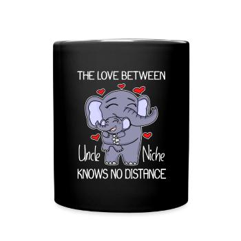 Onkel und Nichte Liebe Elefant Geschenk - Tasse einfarbig - Schwarz - Vorne