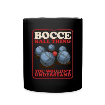 Boccia Bocciaspieler Bocce Boulesport Geschenk - Tasse einfarbig - Schwarz - Vorne