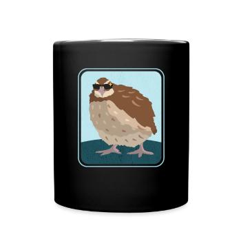 Quail Quail Breeder | Quail Keeping Gift - Full Colour Mug - black - Front