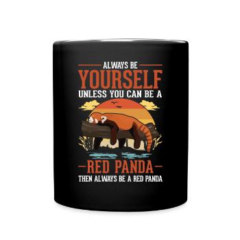 Roter Panda Geschenk Red Panda - Tasse einfarbig - Schwarz - Vorne