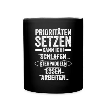 Stand Up Paddeling - Tasse einfarbig - Schwarz - Vorne