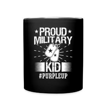 Soldier Proud Military Kid #purpleup Military Army - Full Colour Mug - black - Front