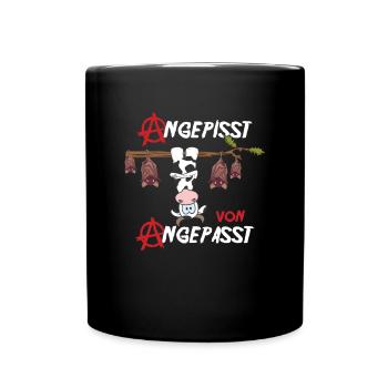 Angepisst von Angepasst Be Different Kuh Anarchie - Tasse einfarbig - Schwarz - Vorne