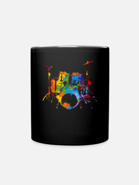Splash Drum Musical Musician Drummer - Tasse einfarbig - Schwarz