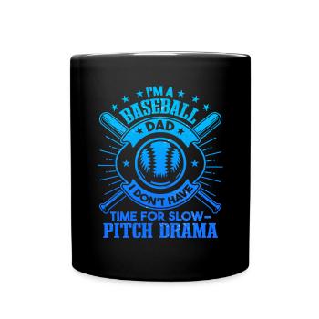 Fathers Day Baseball Dad - Full Colour Mug - black - Front