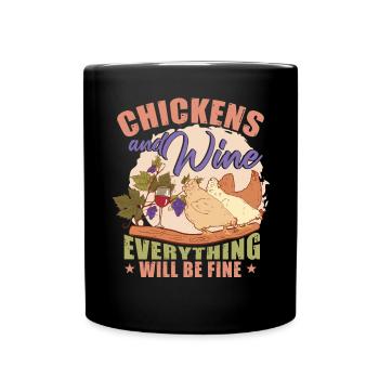 Drôle de vin Élevage de poulets - Mug uni - noir - Devant