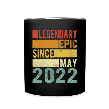 Anniversaire mai 2022 Épopée légendaire - Mug uni - noir - Devant