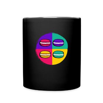 Cool French Macarons - Full Colour Mug - black - Front